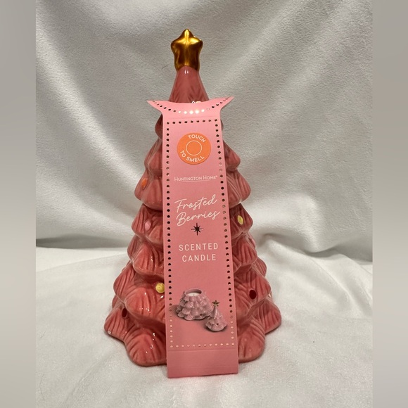 ALDI 2024 Limited Edition Holiday Huntington Pink Christmas Tree Candle - Picture 1 of 3